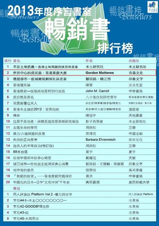 2013年度「序言書室暢銷書排行榜」 第2位